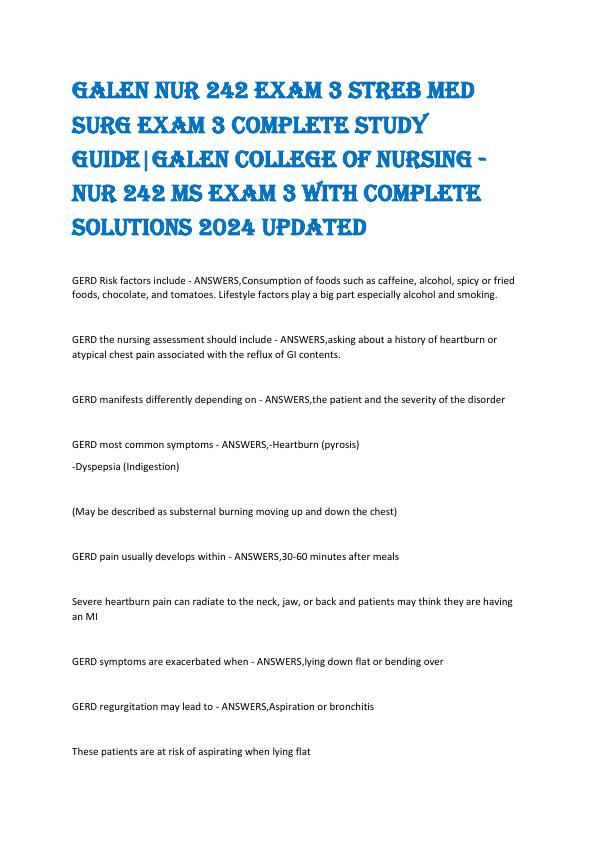 Galen NUR 242 Exam 3 Streb Med Surg Exam 3 Complete study guide.pdf