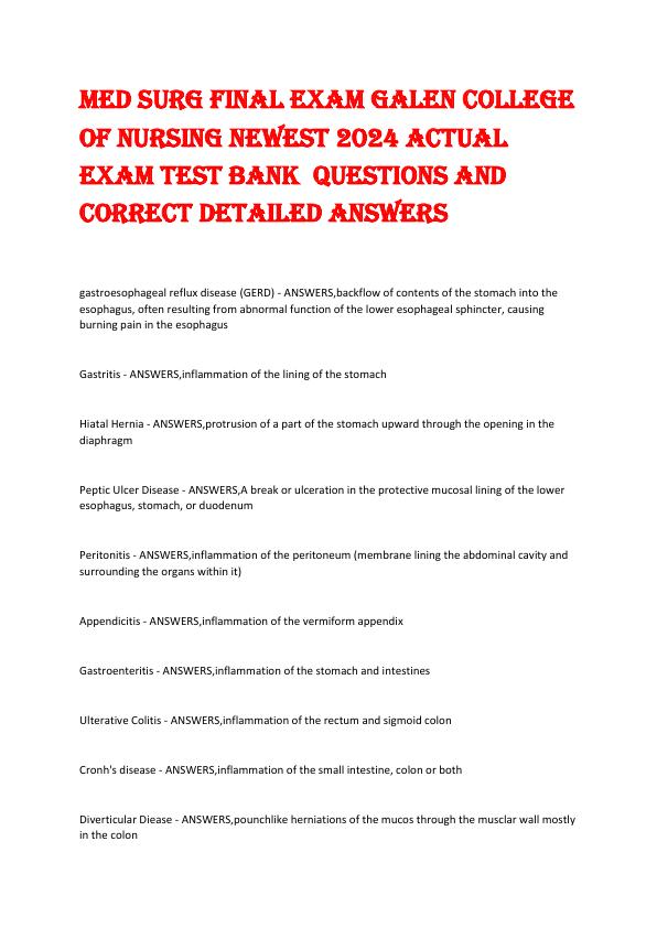 MED SURG FINAL EXAM GALEN COLLEGE OF NURSING NEWEST 2024 ACTUAL EXAM TEST BANK  QUESTIONS AND CORRECT DETAILED ANSWERS.pdf