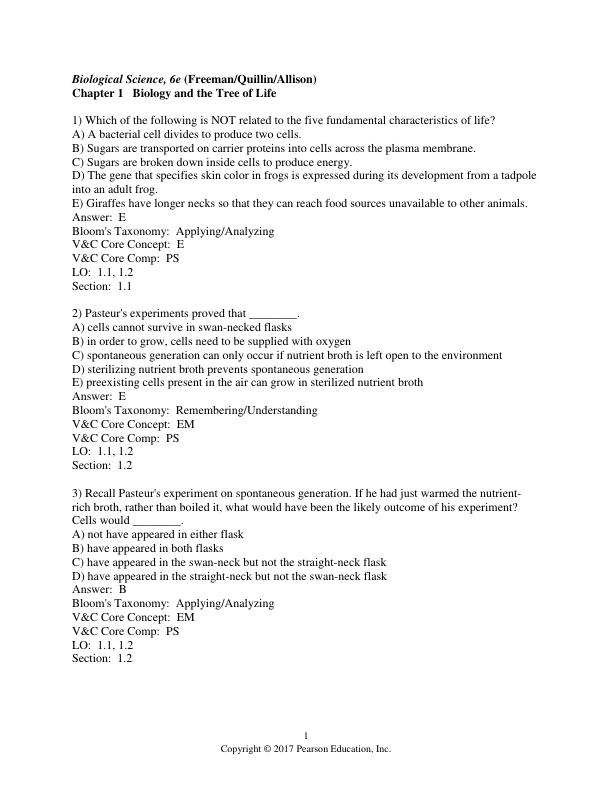 Test Bank For Biological Science 6th Edition by Scott Freeman, Kim Quillin, Lizabeth Allison, Michael Black, Emily Taylor, Greg Podgorski, Jeff Carmichael.pdf