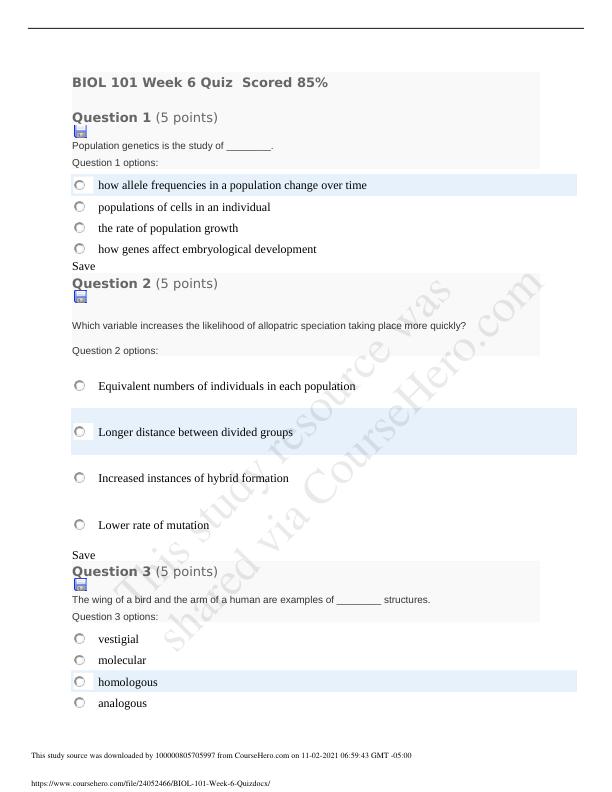 BIOL 101 Week 6 Quiz.pdf