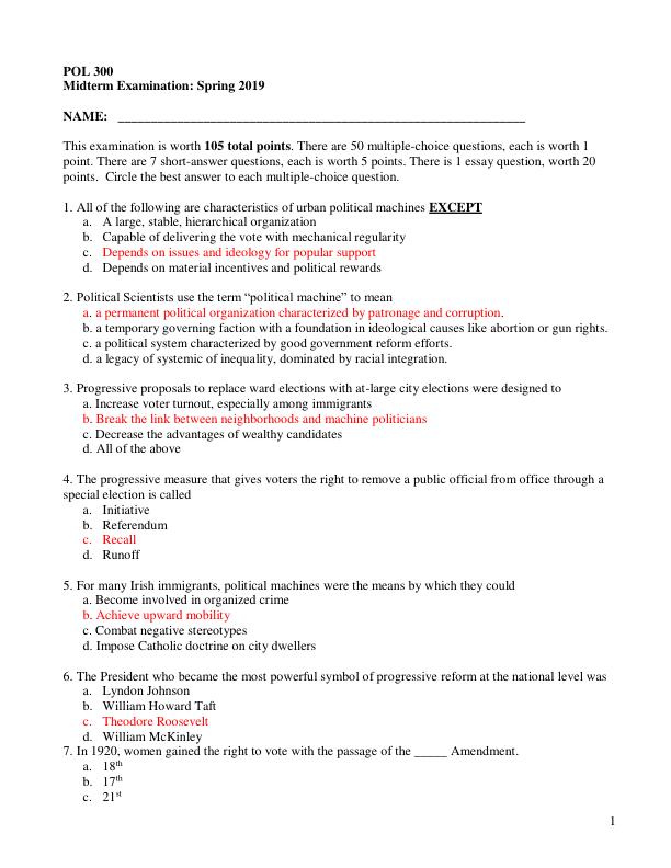 mobile-preview-POL 300 Midterm Examination: Spring 2019