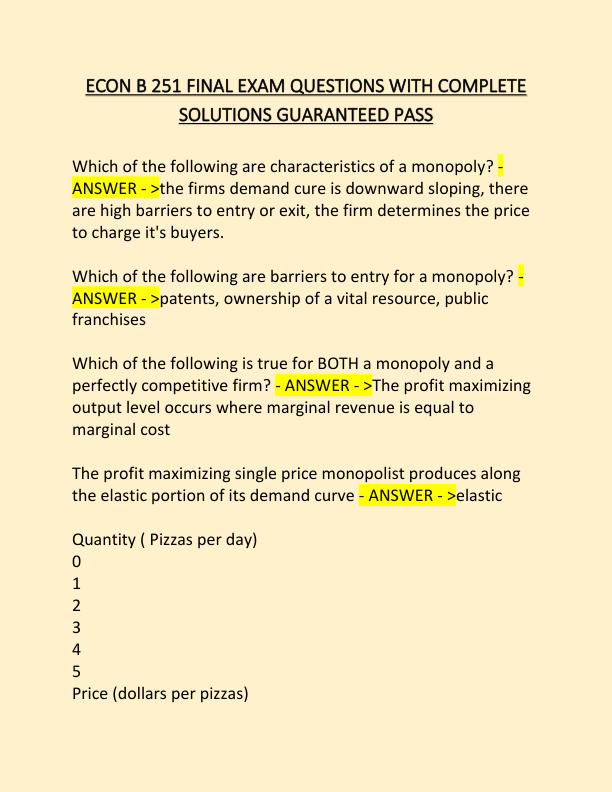 ECON B 251 FINAL EXAM QUESTIONS WITH COMPLETE SOLUTIONS GUARANTEED PASS.pdf