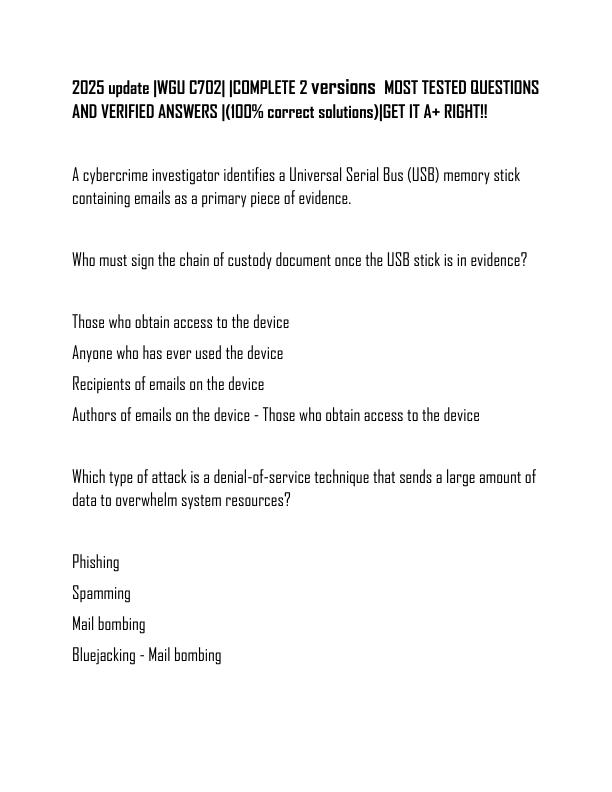 2025 update WGU C702 COMPLETE 2 versions  MOST TESTED QUESTIONS AND VERIFIED ANSWERS (100% correct solutions) GET IT A+ RIGHT!!.pdf