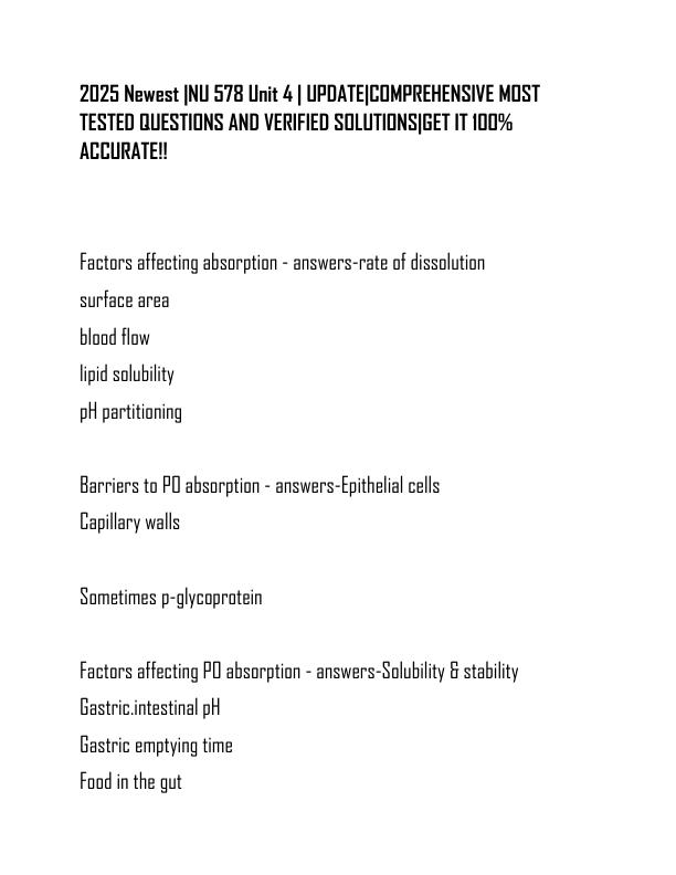 2025 Newest NU 578 Unit 4  UPDATE COMPREHENSIVE MOST TESTED QUESTIONS AND VERIFIED SOLUTIONS GET IT 100% ACCURATE!!.pdf