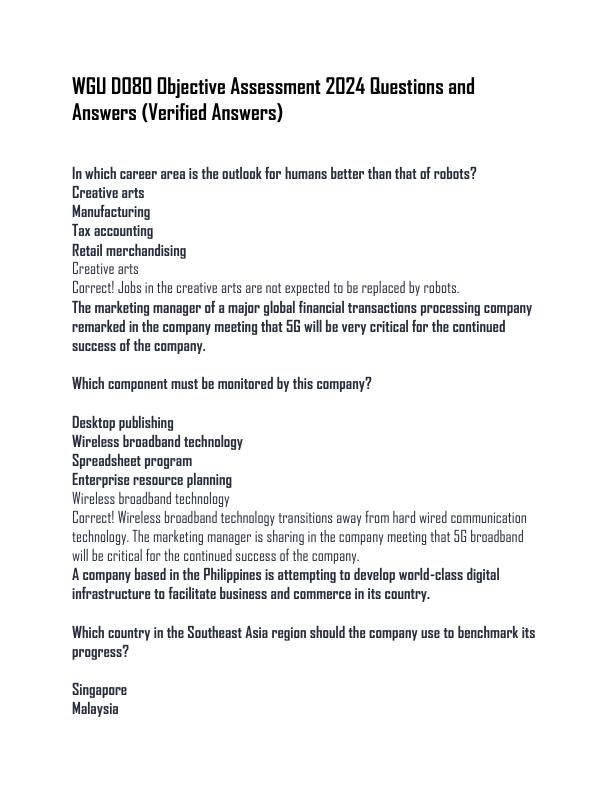 WGU D080 Objective Assessment 2024 Questions and Answers (Verified Answers).pdf