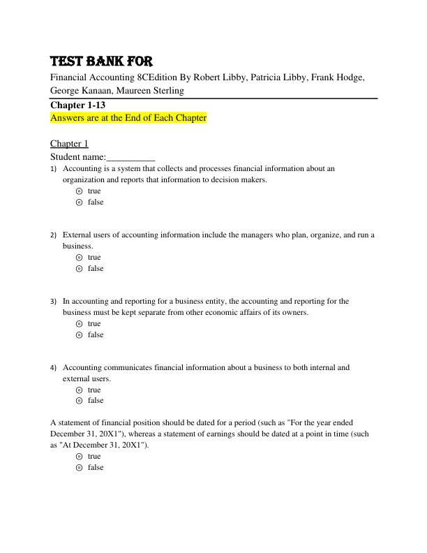 Test Bank for Financial Accounting 8th Canadian Edition By Robert Libby, Patricia Libby, Frank Hodge, George Kana.pdf