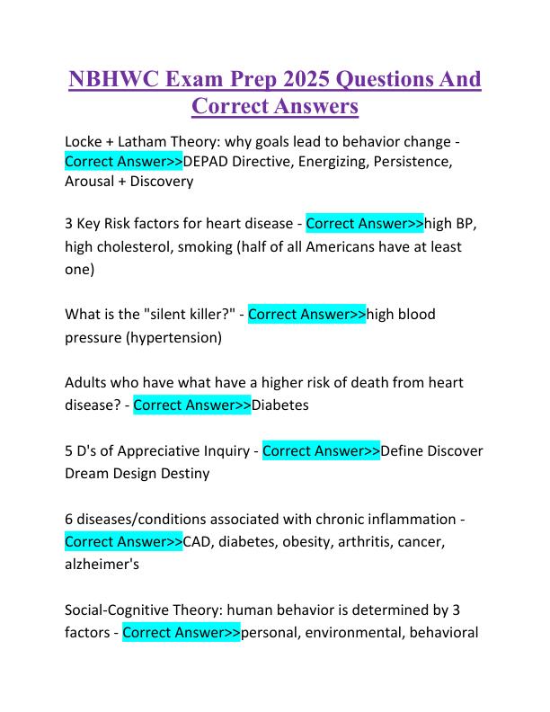 NBHWC Exam Prep 2025 Questions And Correct Answers.pdf