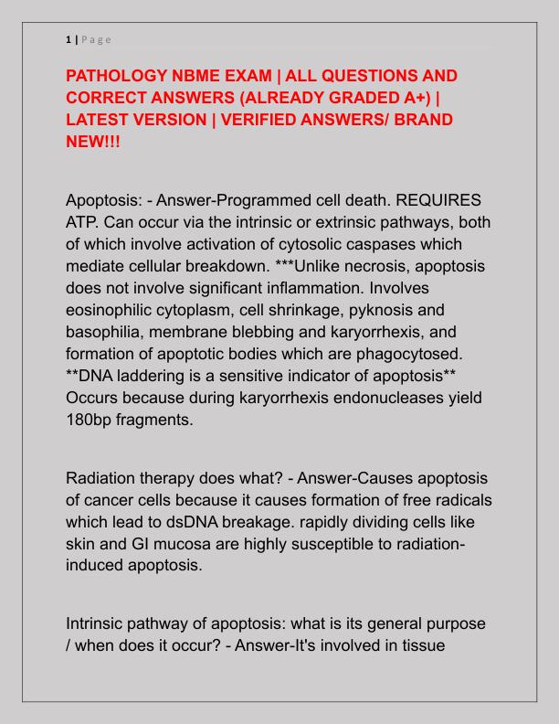 PATHOLOGY NBME EXAM
