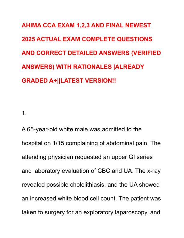AHIMA CCA EXAM 1