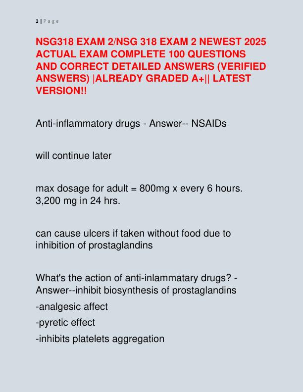 NSG318 EXAM 2