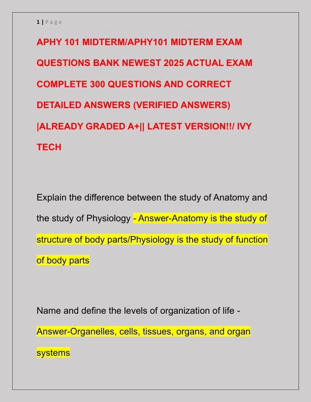 APHY 101 MIDTERM
