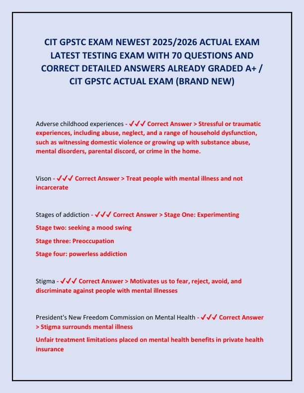 CIT GPSTC EXAM NEWEST 2025