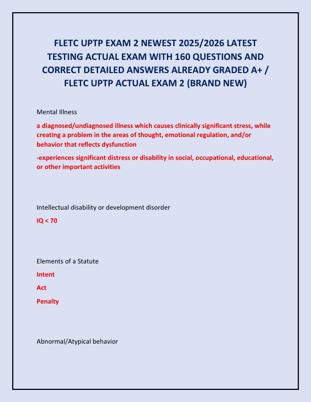 FLETC UPTP EXAM 2 NEWEST 2025
