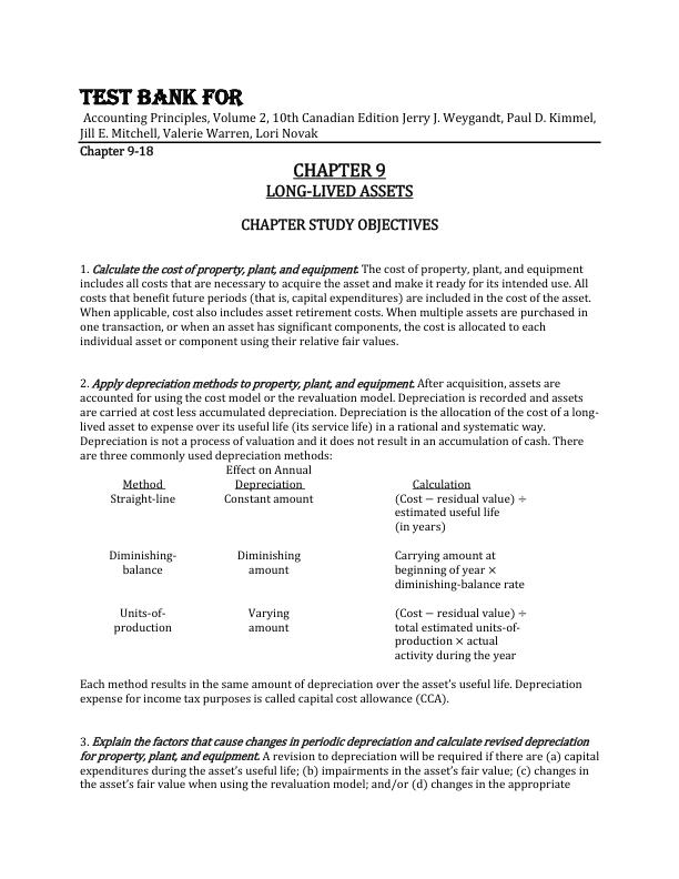 mobile-preview-Test Bank For Accounting Principles, Volume 2, 10th Canadian Edition by Jerry J. Weygandt, Paul D. Kimmel, Jill E. Mitchell, Valerie Warren, Lori Novak Chapter 9-18