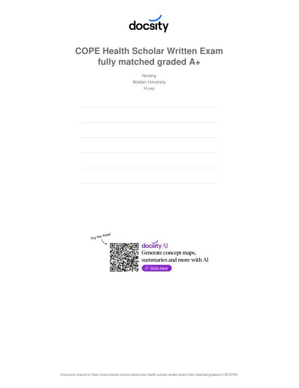 docsity-cope-health-scholar-written-exam-fully-matched-graded-a