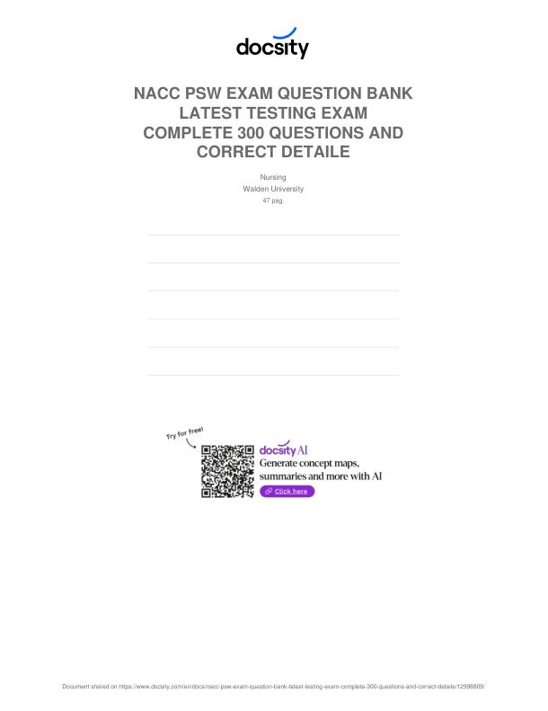 docsity-nacc-psw-exam-question-bank-latest-testing-exam-complete-300-questions-and-correct-detaile