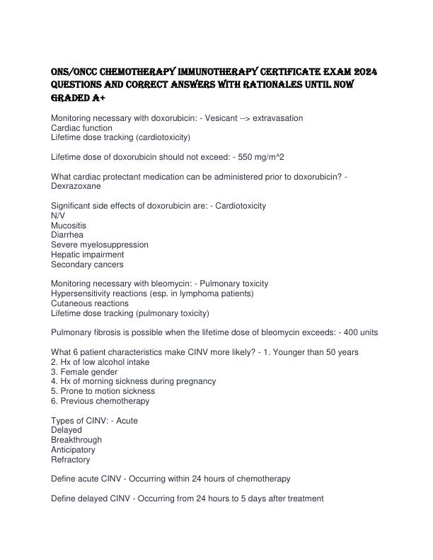 ONS CHEMOTHERAPY