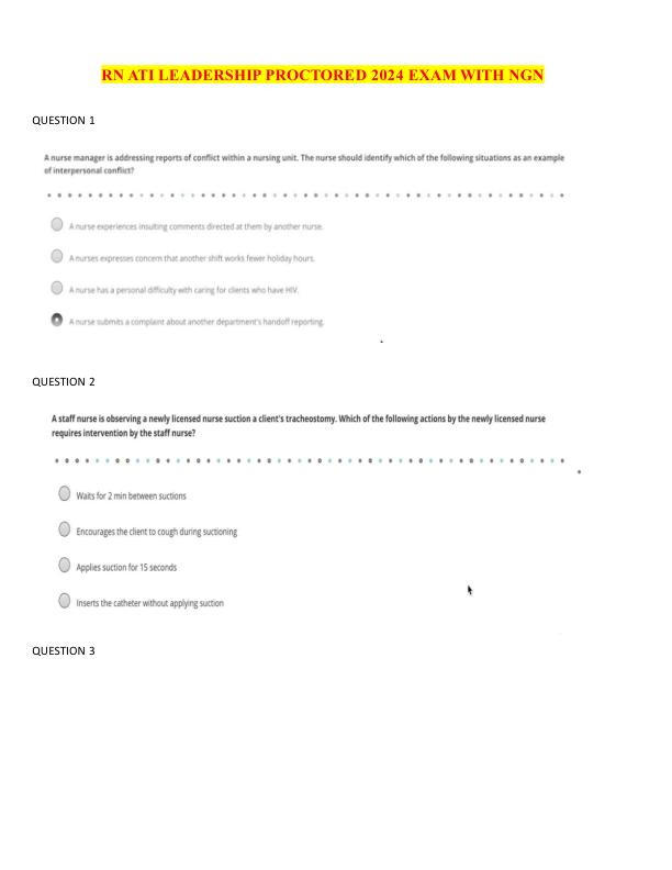 RN ATI LEADERSHIP PROCTORED EXAM 2023 WITH NGN - Copy
