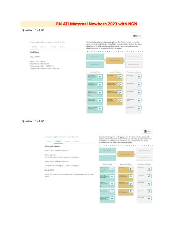 ATI RN MATERNAL PROCTORED RETAKE V2 EXAM 2023 WITH NGN (70 Questions)