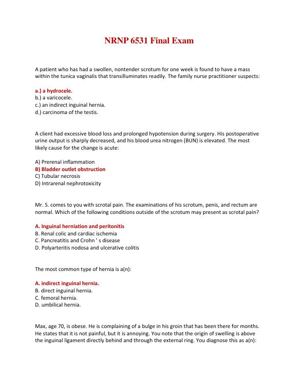 NRNP 6531 Final Exam