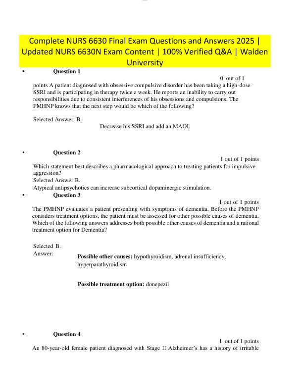 Complete NURS 6630