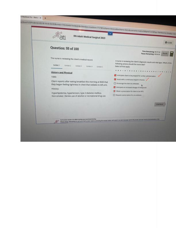 ATI RN ADULT MEDICAL SURGICAL 2023 100 QUESTIONS WITH CORRECT SOLUTIONS