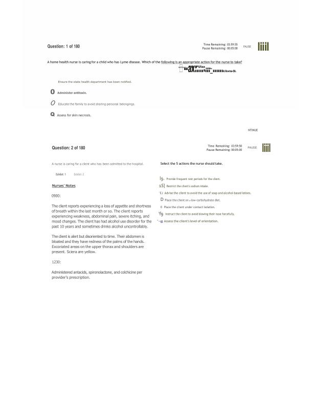 All Screenshots of the ATI RN Comprehensive Predictor Exam Comprehensive (1)