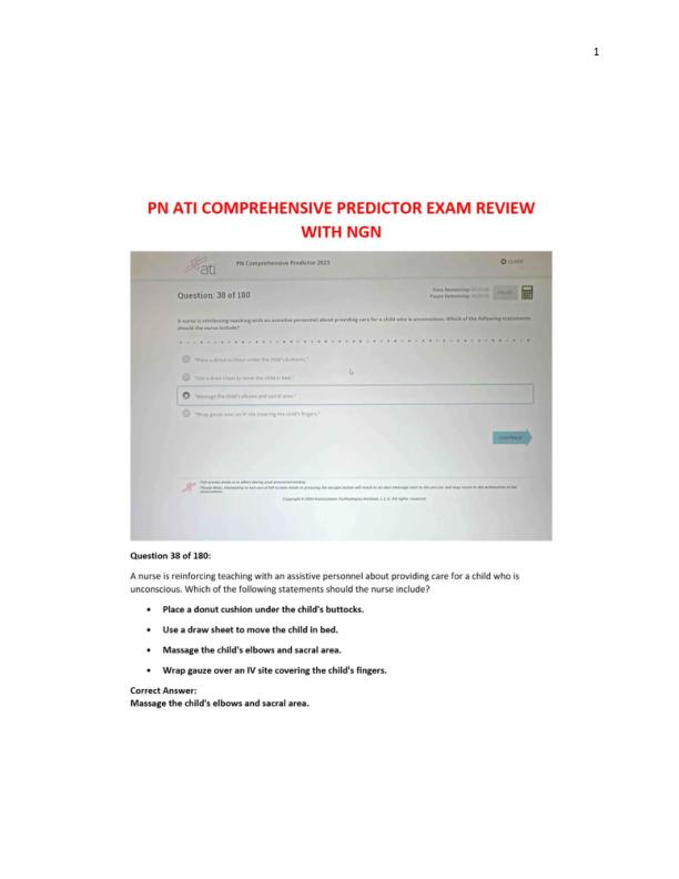 Complete 180 Questions & 100% Verified Answers — Actual ATI PN Comprehensive Predictor Exit Exam NGN 2025 #PN ATI Comprehensive Predictor 2023/2025 Exam with NGN