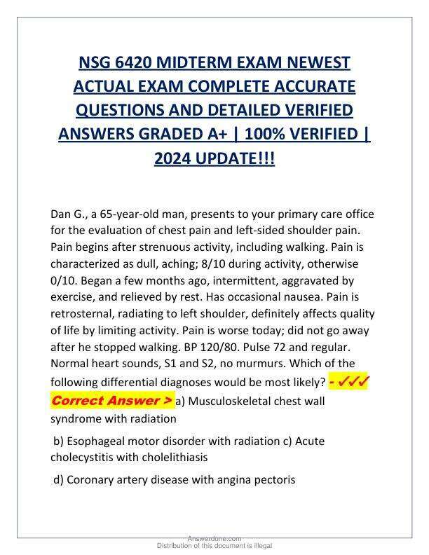 NSG 6420 MIDTERM EXAM NEWEST ACTUAL EXAM COMPLETE ACCURATE QUESTIONS AND DETAILED VERIFIED ANSWERS GRADED A.pdf