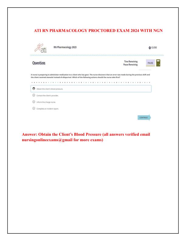 ATI RN Pharmacology Proctored Exam 2025 with NGN — All 70 Real Exam Screenshot Questions & 100% Verified ATI Answers | Pass the Official 2025 RN ATI Pharmacology Exam on Your First Try