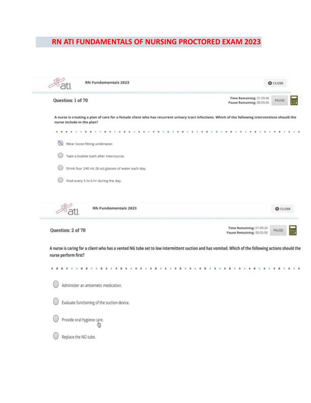 ATI RN fundamental Proctored Exam 2025 with NGN — All 70 Real Exam Screenshot Questions & 100% Verified ATI Answers | Pass the Official 2025 RN ATI fundamental Exam on Your First Try