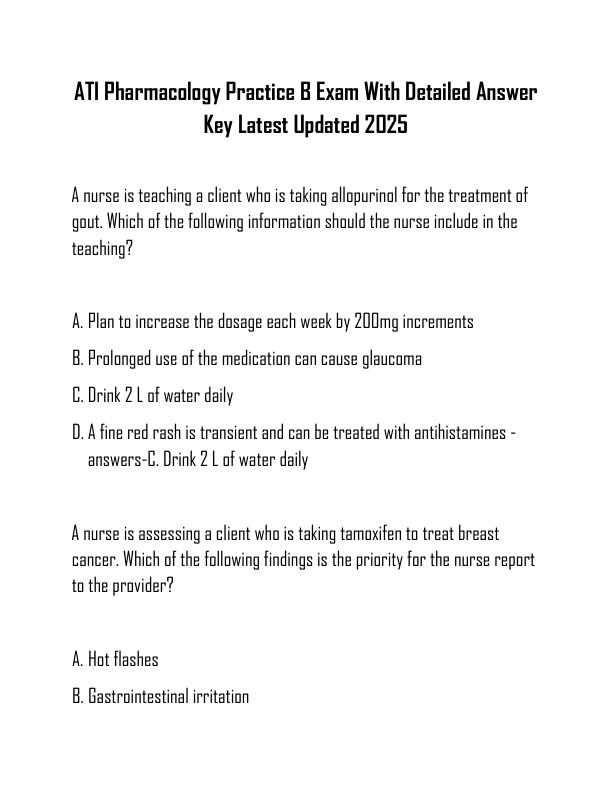 mobile-preview-ATI Pharmacology Practice B Exam With Detailed Answer Key Latest Updated 2025 