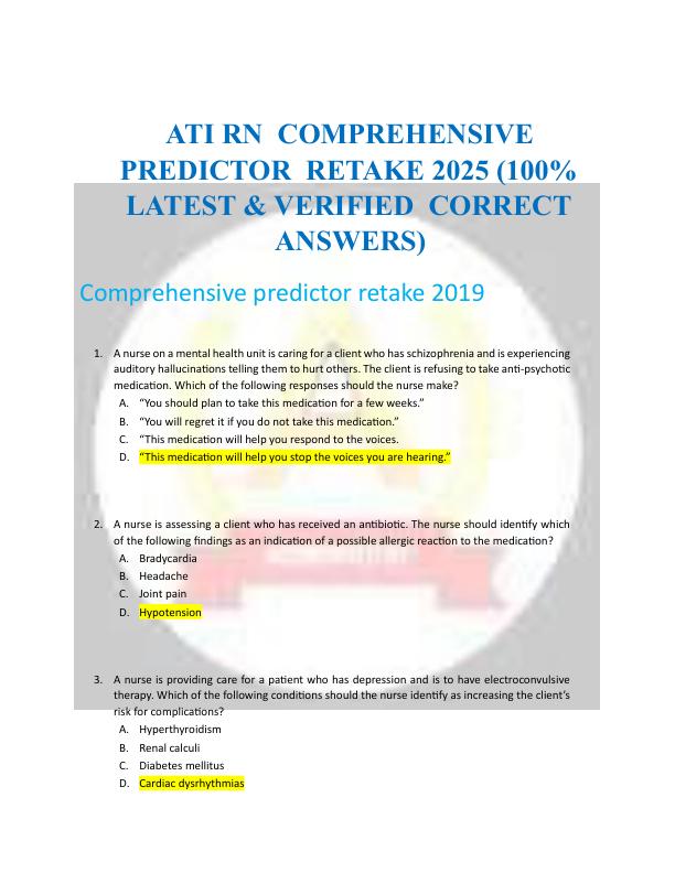 mobile-preview-ATI RN  COMPREHENSIVE  PREDICTOR  RETAKE 2025 (100% LATEST & VERIFIED  CORRECT ANSWERS)