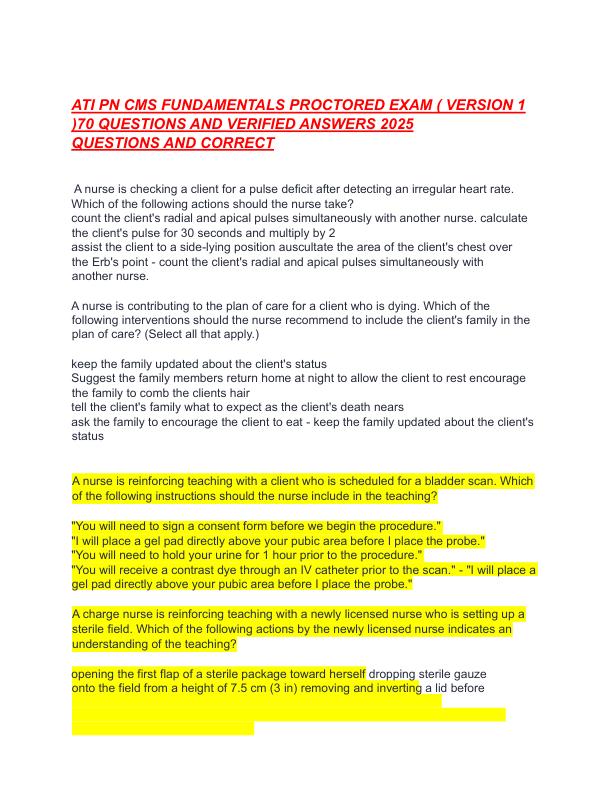 mobile-preview-ATI PN CMS FUNDAMENTALS PROCTORED EXAM ( VERSION 1 )70 QUESTIONS AND VERIFIED ANSWERS 2025 