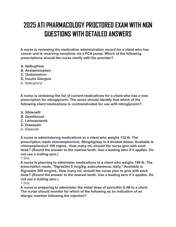 mobile-preview-2025 ATI PHARMACOLOGY PROCTORED EXAM WITH NGN 