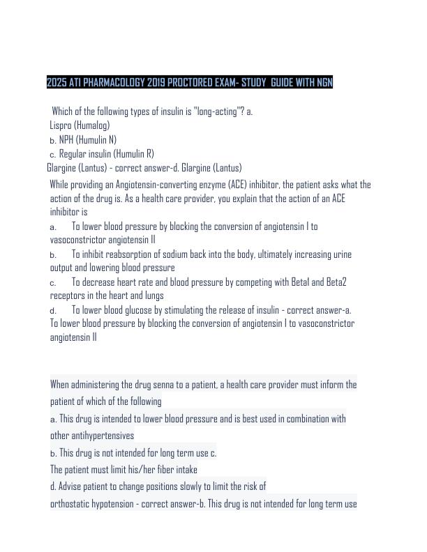 mobile-preview-2025 ATI PHARMACOLOGY 2019 PROCTORED EXAM- STUDY  GUIDE WITH NGN 