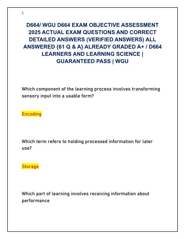 WGU D664