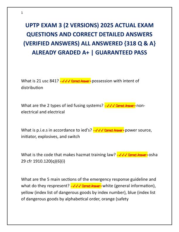 UPTP EXAM 3