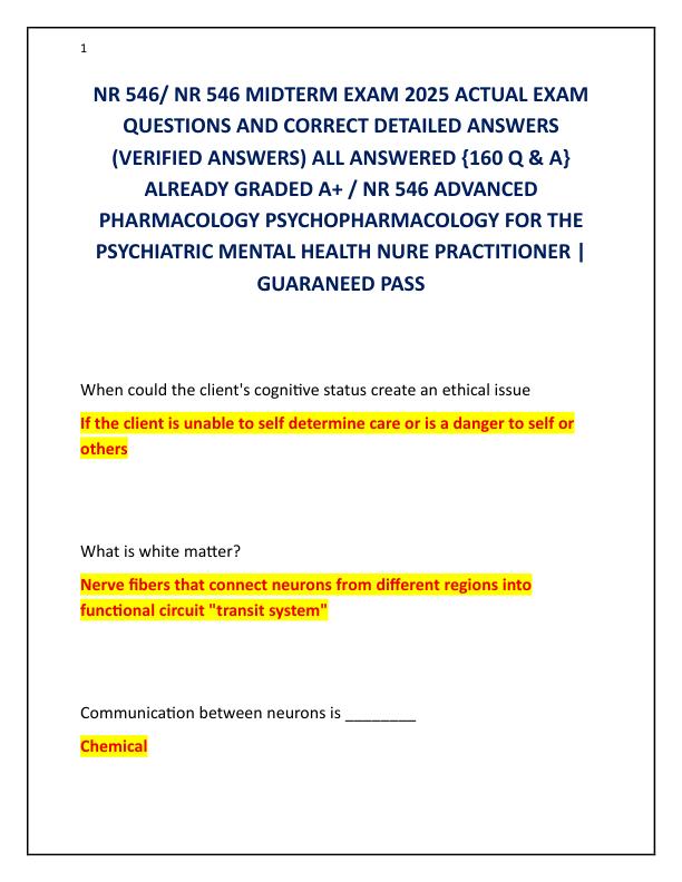 NR 546 MIDTERM EXAM