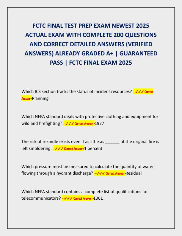 mobile-preview-FCTC FINAL TEST PREP EXAM NEWEST 2025 ACTUAL EXAM WITH COMPLETE 200 QUESTIONS AND CORRECT DETAILED ANSWERS