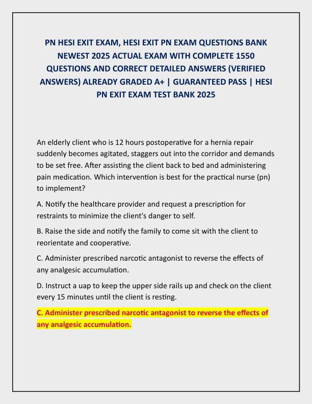 PN HESI EXIT EXAM