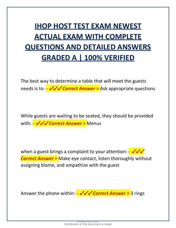 IHOP HOST TEST EXAM NEWEST ACTUAL EXAM WITH COMPLETE QUESTIONS AND DETAILED ANSWERS GRADED A.pdf