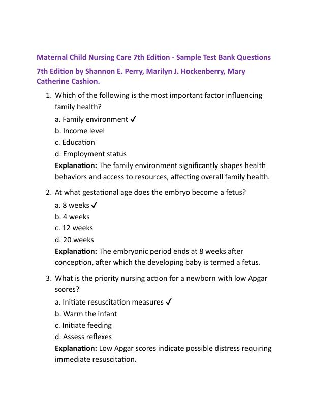 mobile-preview-Maternal Child Nursing Care 7th Edition Sample Test Bank Questions