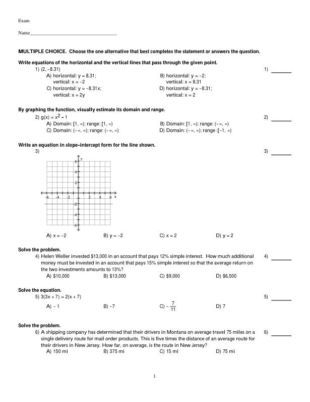Test Bank for College Algebra Graphs and Models, 7th Edition by Marvin L. Bittinger Judith A. Beecher Judith A. Penna Barbara L. Johnson