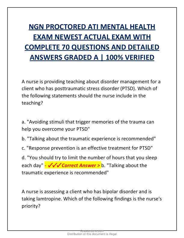 NGN PROCTORED ATI MENTAL HEALTH EXAM NEWEST ACTUAL EXAM WITH COMPLETE 70 QUESTIONS AND DETAILED ANSWERS GRADED A.pdf