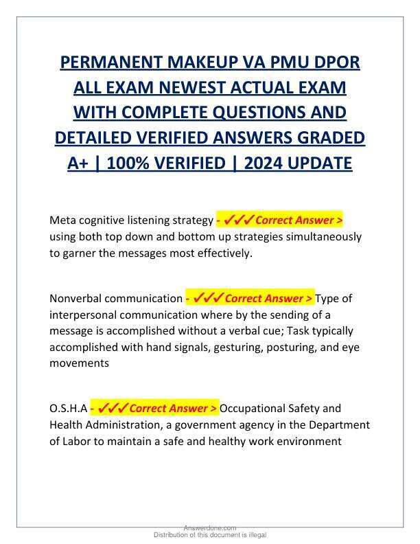 PERMANENT MAKEUP VA PMU DPOR ALL EXAM NEWEST ACTUAL EXAM WITH COMPLETE QUESTIONS AND DETAILED VERIFIED ANSWERS GRADED A.pdf