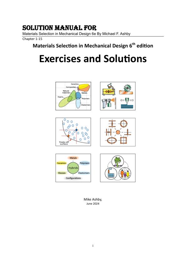 Solution Manual For Materials Selection in Mechanical Design 6th Edition By Michael F. Ashby