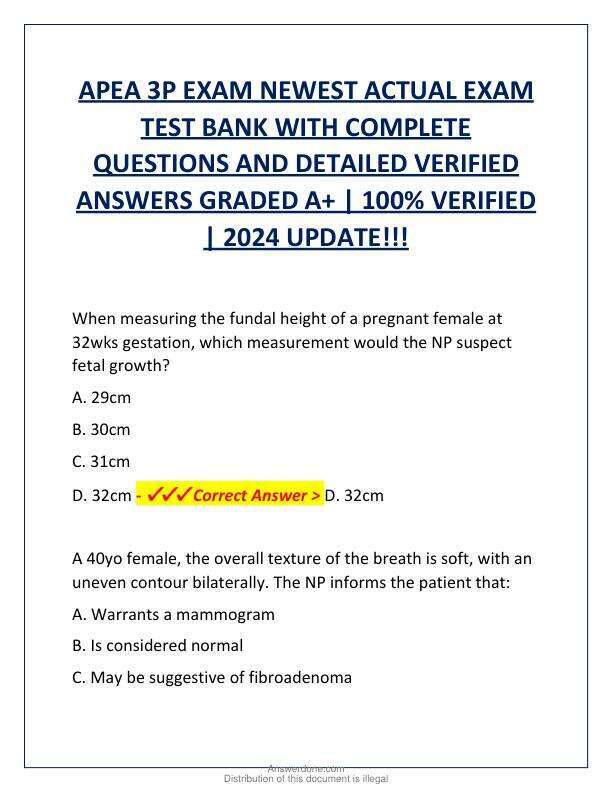 APEA 3P EXAM NEWEST ACTUAL EXAM TEST BANK WITH COMPLETE QUESTIONS AND DETAILED VERIFIED ANSWERS GRADED A.pdf