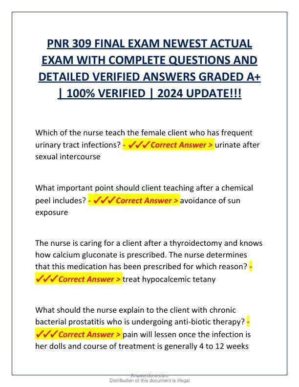 PNR 309 FINAL EXAM NEWEST ACTUAL EXAM WITH COMPLETE QUESTIONS AND DETAILED VERIFIED ANSWERS GRADED A.pdf