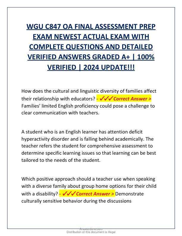 WGU C847 OA FINAL ASSESSMENT PREP EXAM NEWEST ACTUAL EXAM WITH COMPLETE QUESTIONS AND DETAILED VERIFIED ANSWERS GRADED A.pdf